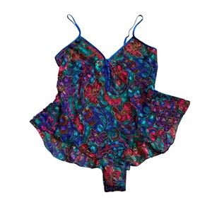 Vintage Victoria’s Secret Gold Label Floral Jewel  Lingerie Women Sz Medium